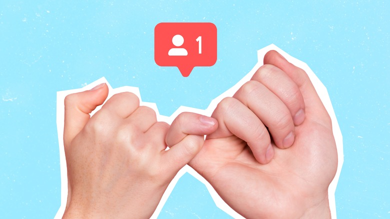 Linked fingers below follower symbol