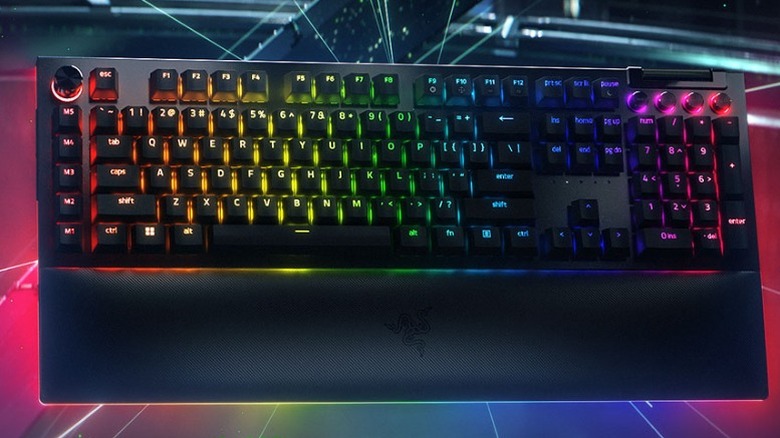 Razer BlackWidow V4 Pro lit up