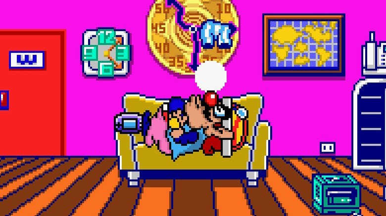Wario napping on his couch