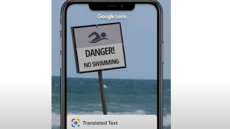 Google Lens translating text