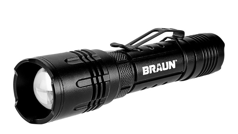 BRAUN 1800 Lumen Rechargeable Waterproof Tactical LED Flashlight