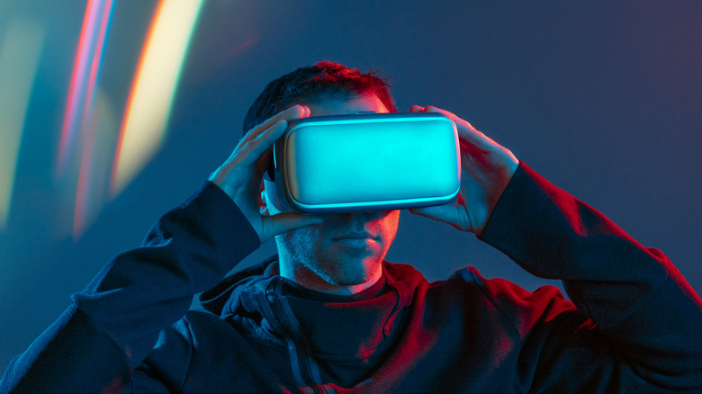 Man using VR headset