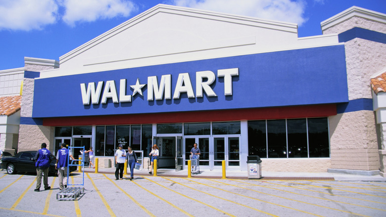 People standing outside Walmart