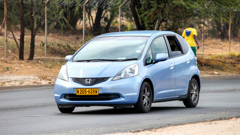 Honda Fit on road