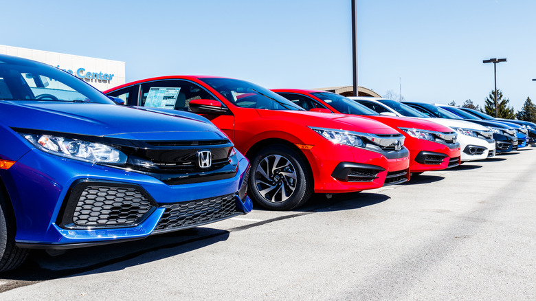 Honda cars on display