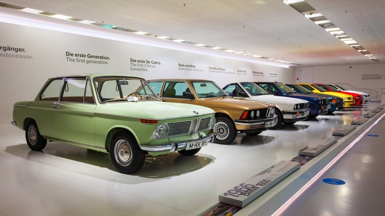 museum showing BMW cars