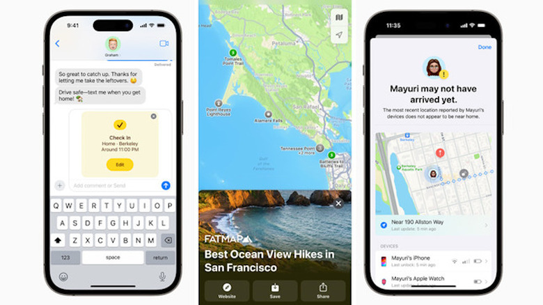 images of Maps app and messenger