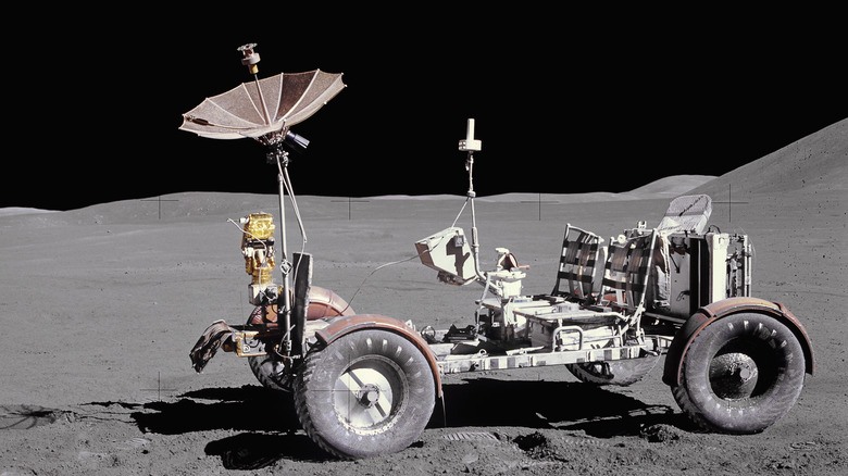 Lunar rover on moon surface