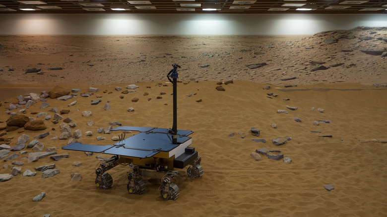 ExoMars rover on fake terrain