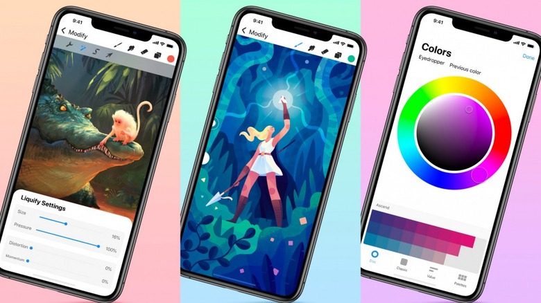 Procreate Pocket on different iPhones