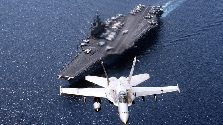 F/A-18E/F Super Hornet take off from carrier