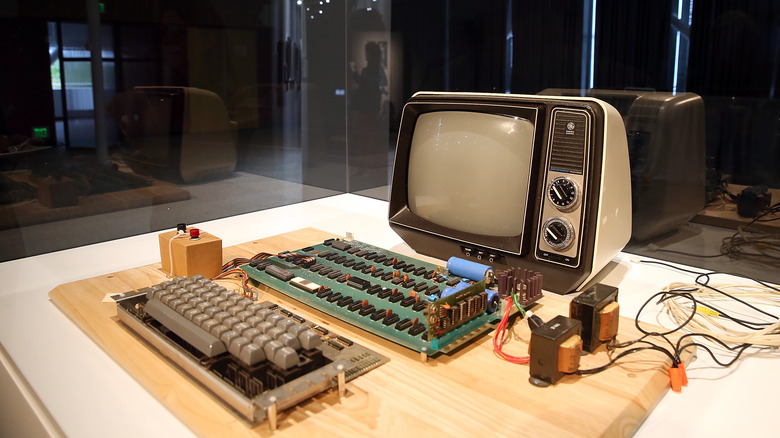 An Apple I computer on display