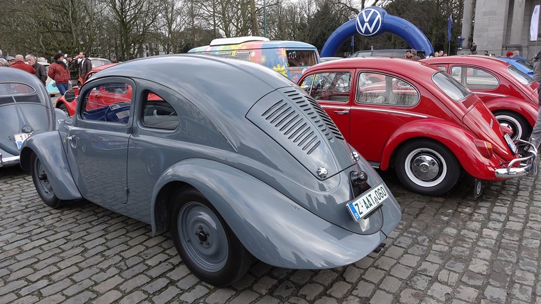 VW Type 30 replica with other VW Beetles