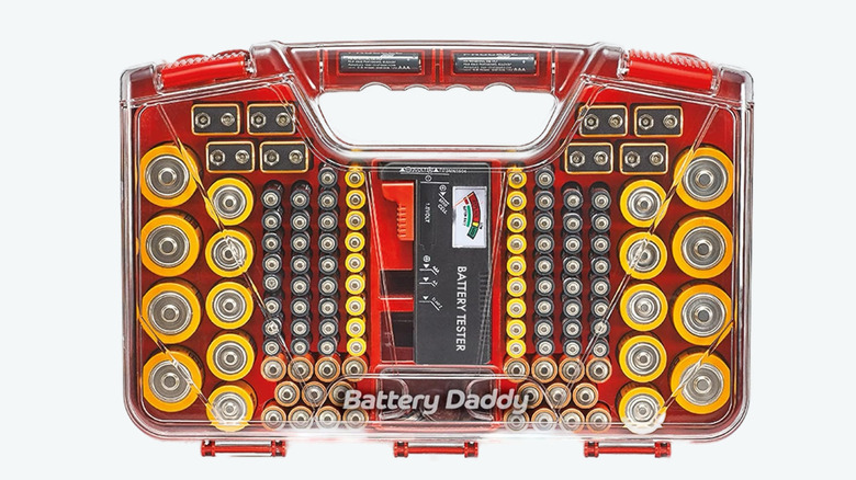 Battery Daddy organizer case on white background.