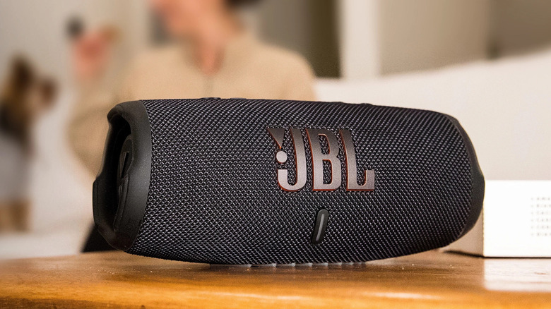 A JBL Bluetooth speaker