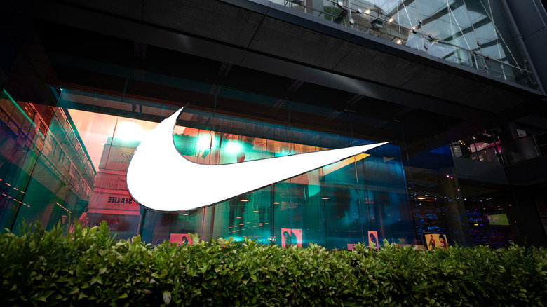 Nike logo on store