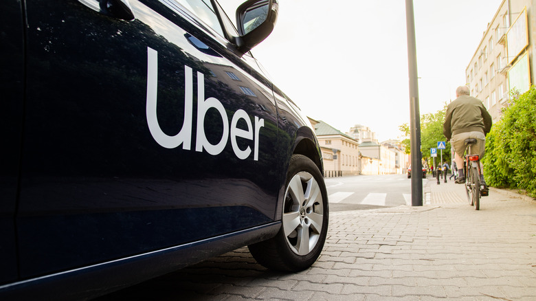 Car with Uber branding