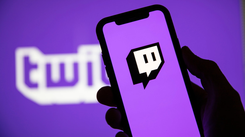 Twitch logo on a mobile phone