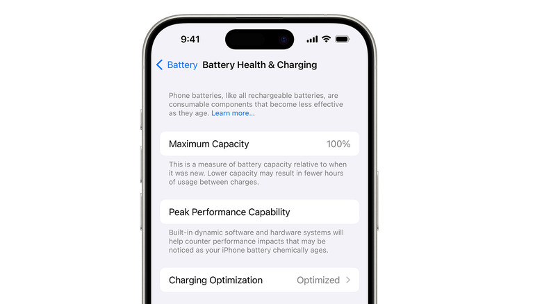 Battery health features on iPhone