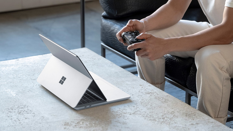 Microsoft Surface with Xbox controller