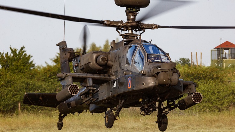 AH-64 Apache Helicopter landing