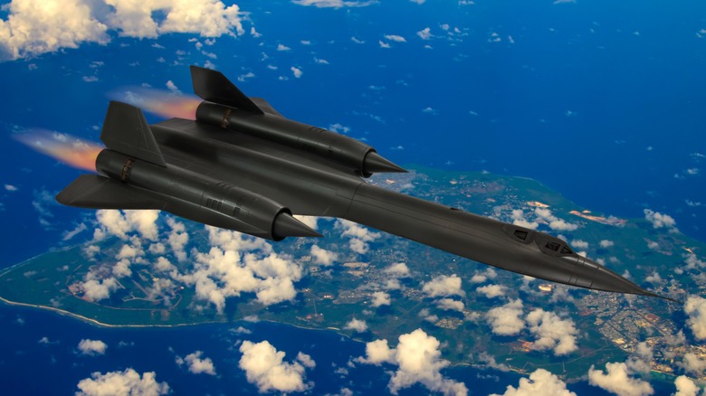 Lockheed SR-71 Blackbird flying over Guam