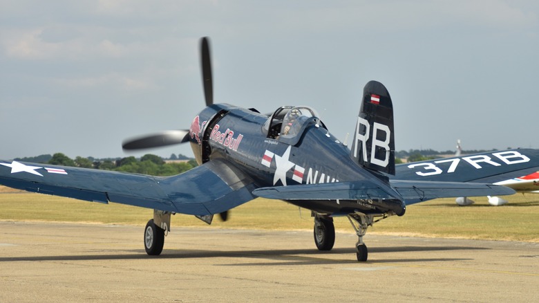 Vought F4U-4 Corsair on the runway