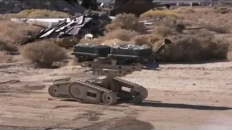 A Warrior robot with an APOBS attachment