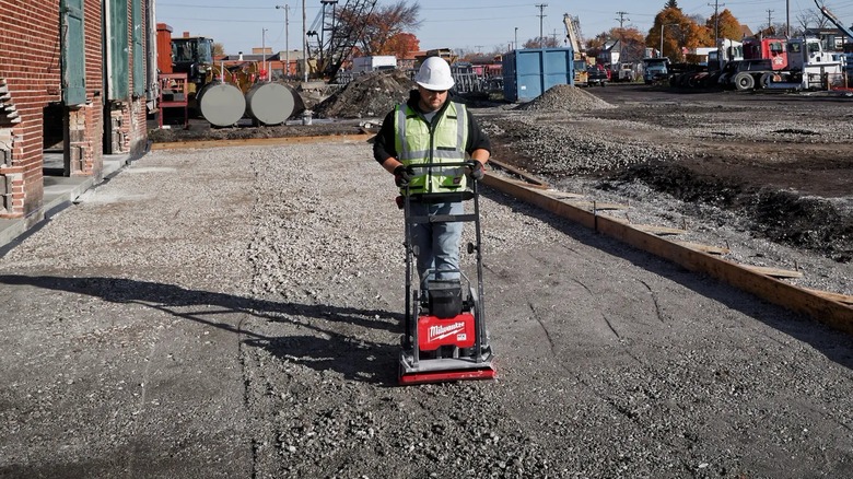 using the Milwaukee plate compactor