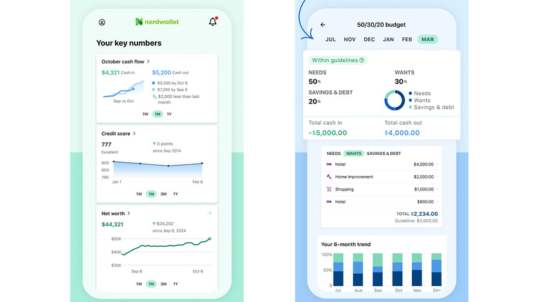 Two screenshots of NerdWallet on Google Play