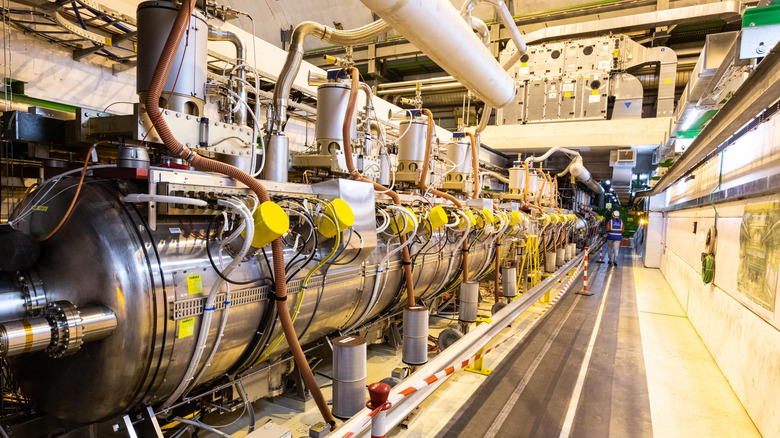 CERN Large hadron collider tunnel