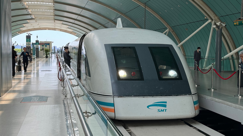 Shanghai Maglev train in station