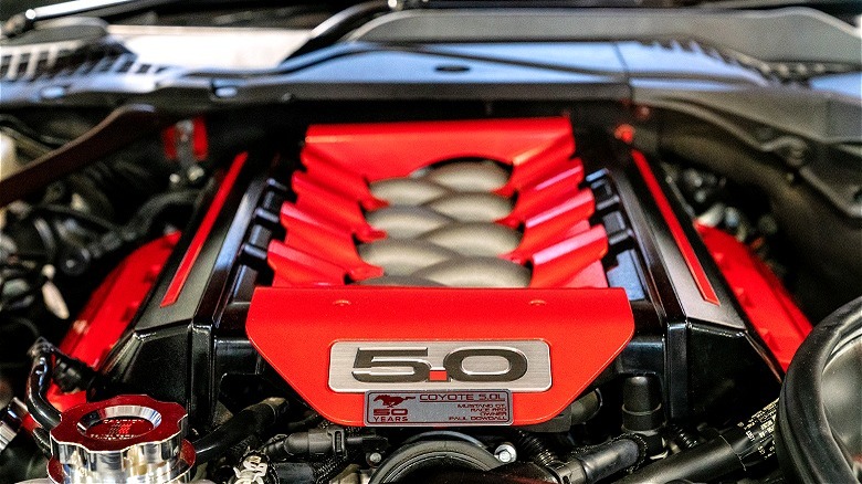 5.0L Coyote V8 on display