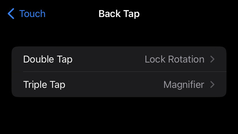 Back Tap functionality in Accessibility