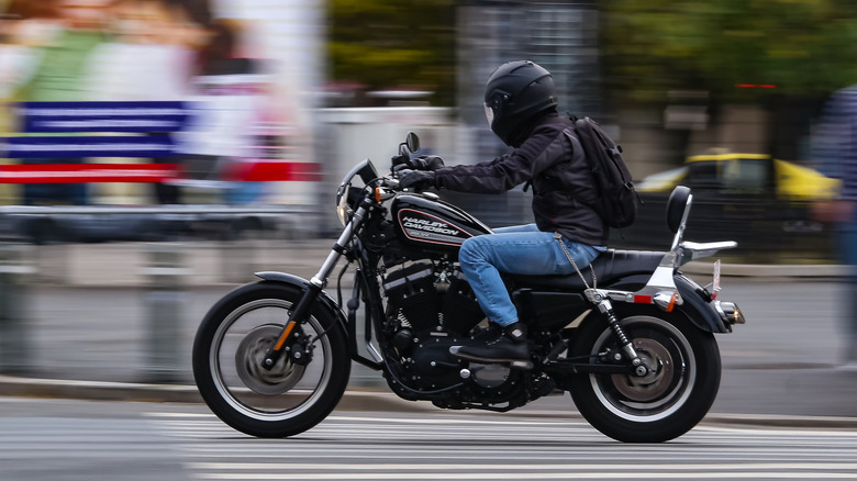 Harley-Davidson Sportster riding on street