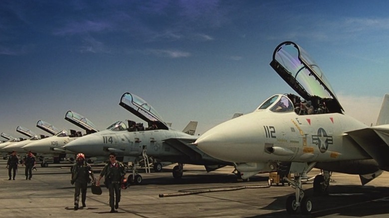 Pilots walking on flight deck