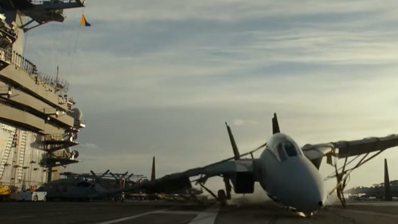 A Tomcat landing on a carrier