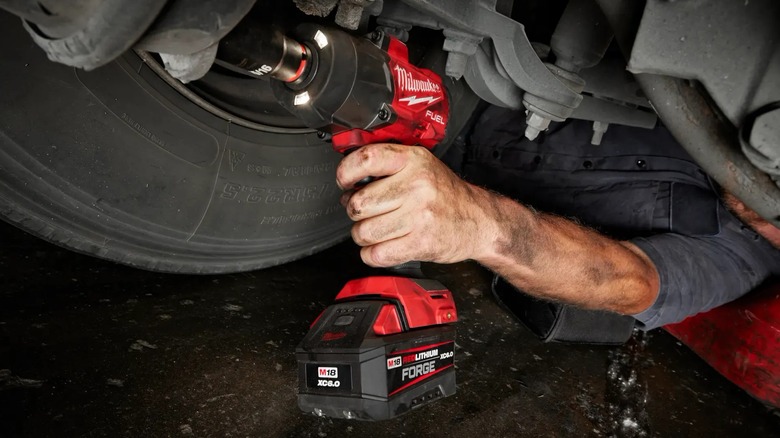 impact wrench in action