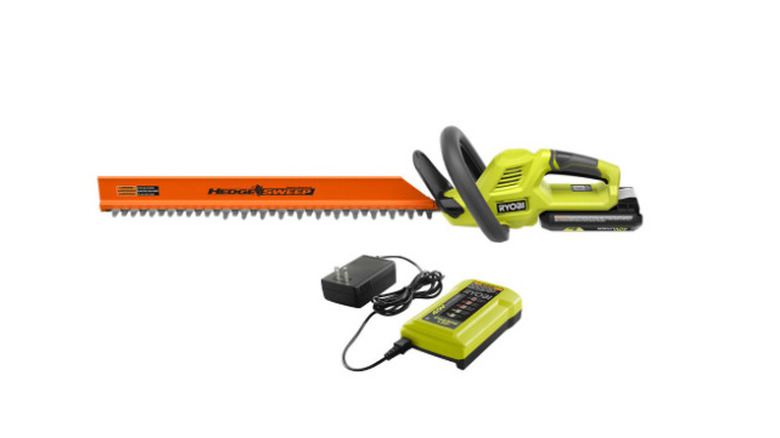 Ryobi hedge trimmer with battery