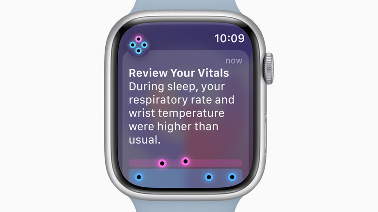 Apple Watch showing extraordinary vitals notification