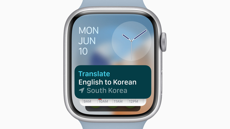 Apple Watch showing Translate on Smart Stack