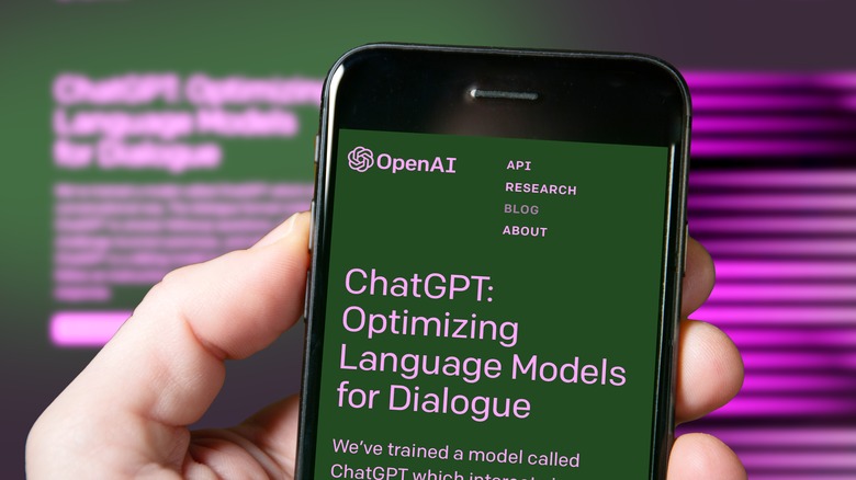 OpenAI website displayed on a smartphone
