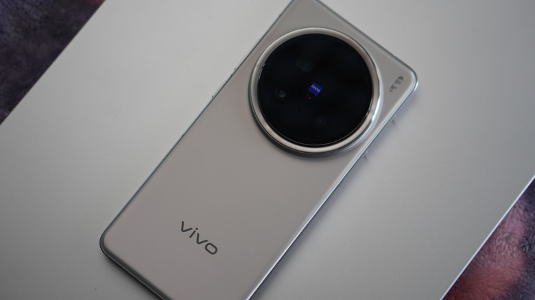 Camera module of the Vivo X200 pro on a metallic surface