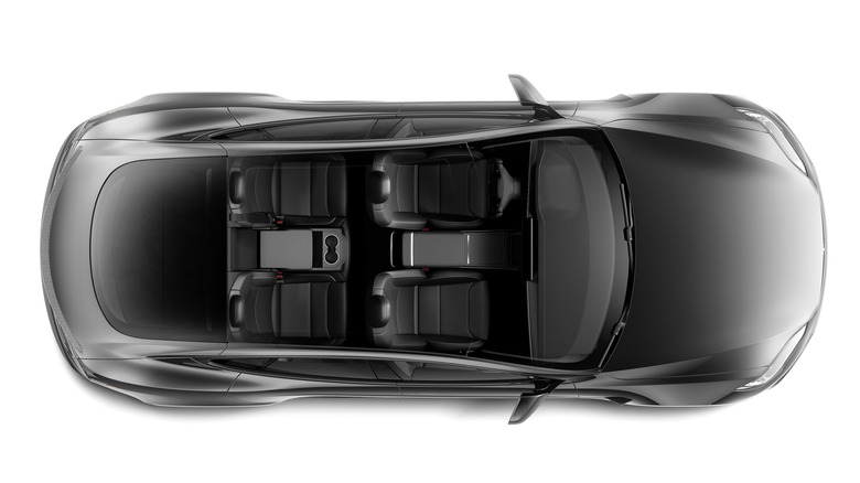 Tesla Model S cabin from above