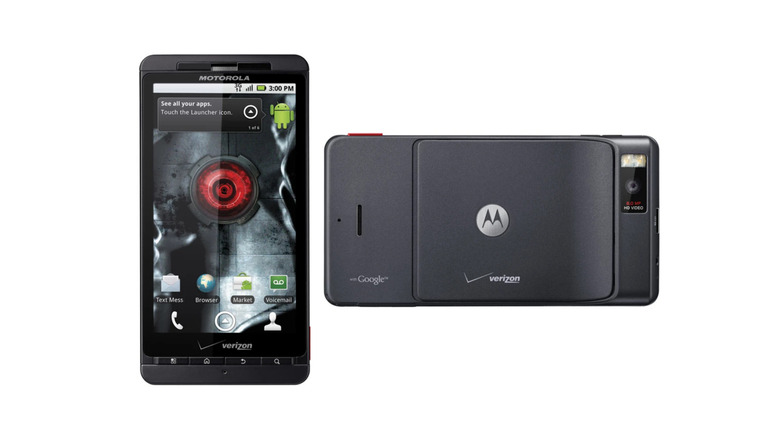 Front and back of Verizon Droid X