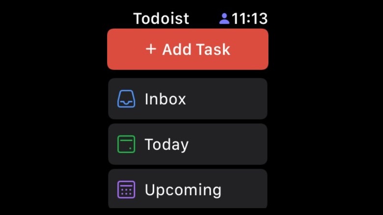 Todoist Apple Watch menu