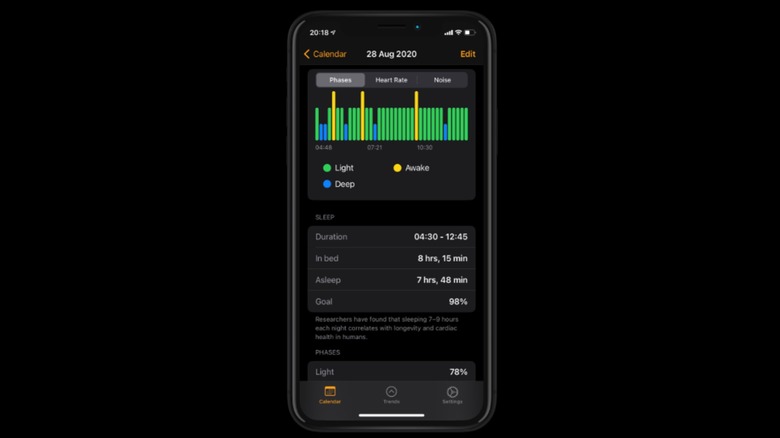 Napbot interface on Apple Watch