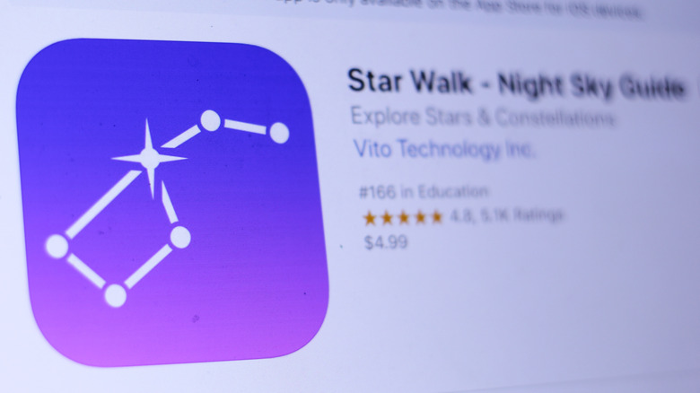 Star Walk app displayed on smartphone