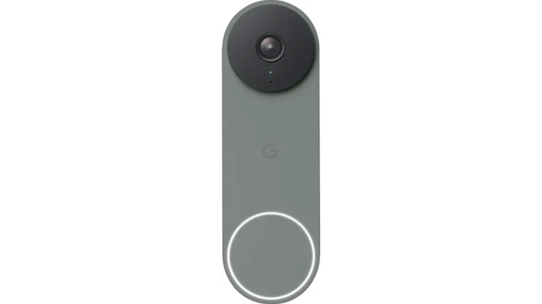 A stock image of a Google Nest Doorbell in ivy color