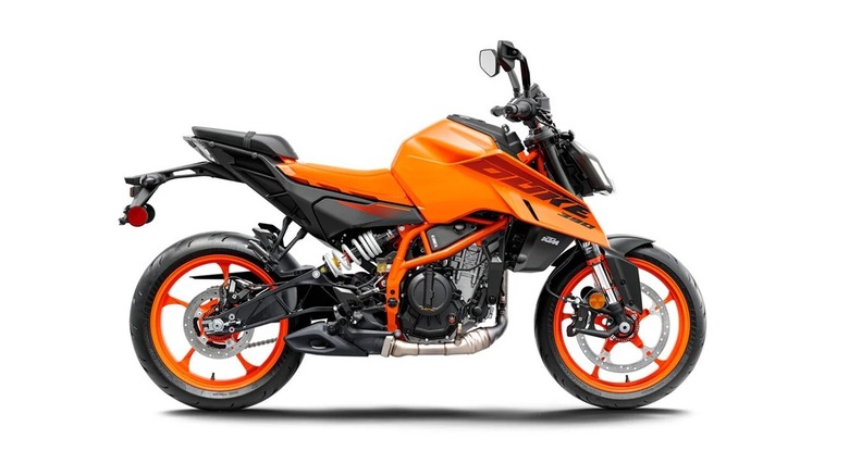 KTM Duke 390 motorcycle in orange and black